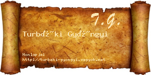 Turbéki Gyöngyi névjegykártya